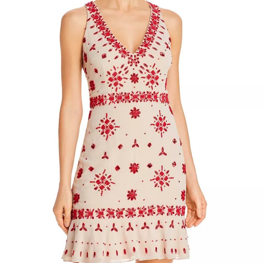AIDAN MATTOX Beaded Sequined Dress MSRP $265 NWT